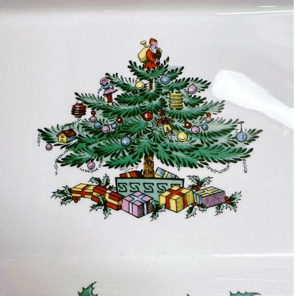 Spode Christmas Tree Rectangular Serving Bowl Made in England S3324-4A 40 - Picture 3 of 6
